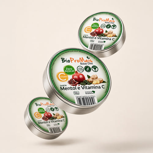 Balas Diet Mentol e Vitamina C Biopromais — 32g