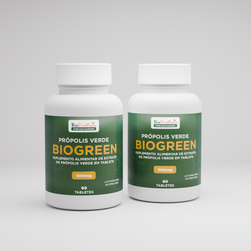 Tabletes de Própolis Verde 500mg - Biogreen (60 Unidades)