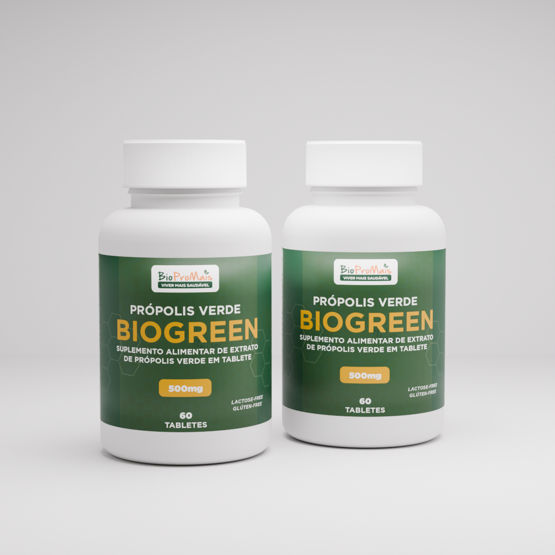 Tabletes de Própolis Verde 500mg - Biogreen (60 Unidades)