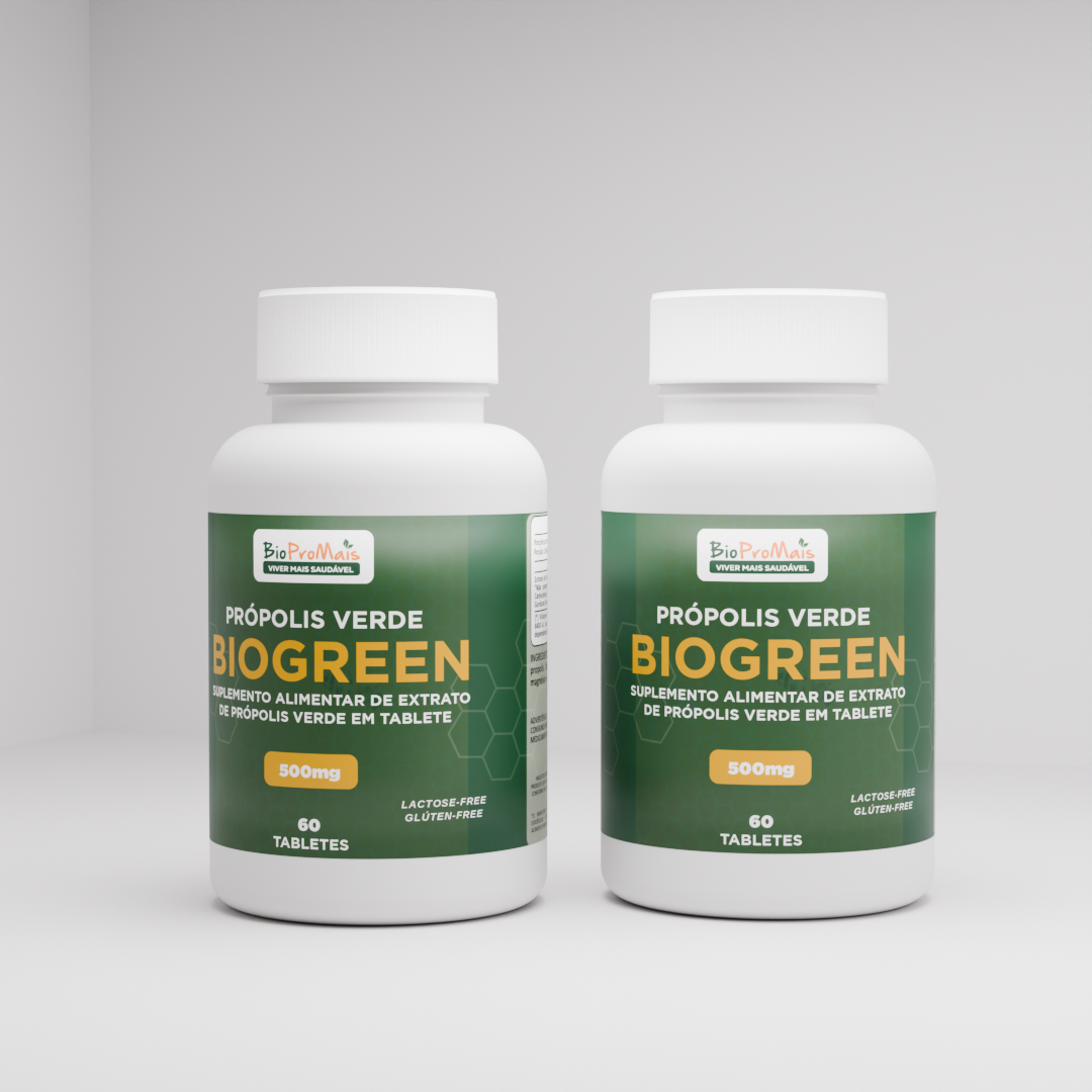 Tabletes de Própolis Verde 500mg - Biogreen (60 Unidades)