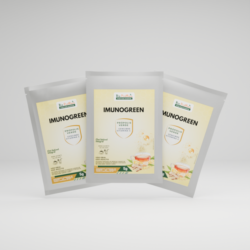 Chá Solúvel com Própolis Verde, Gengibre e Vitamina C - Imunogreen (5 Sachês)