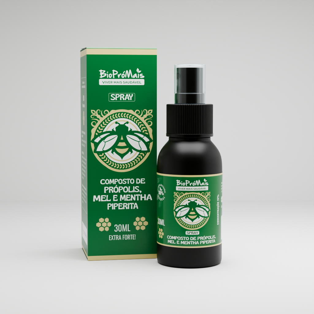 Spray Bucal Composto com Mel e Mentha Piperita (30ml)