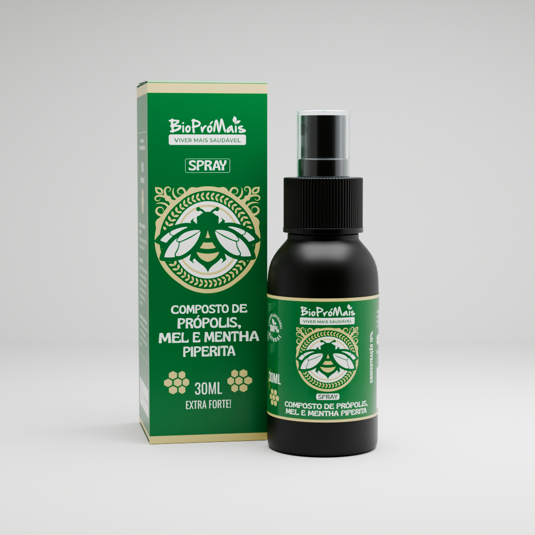 Spray Bucal Composto com Mel e Mentha Piperita (30ml)