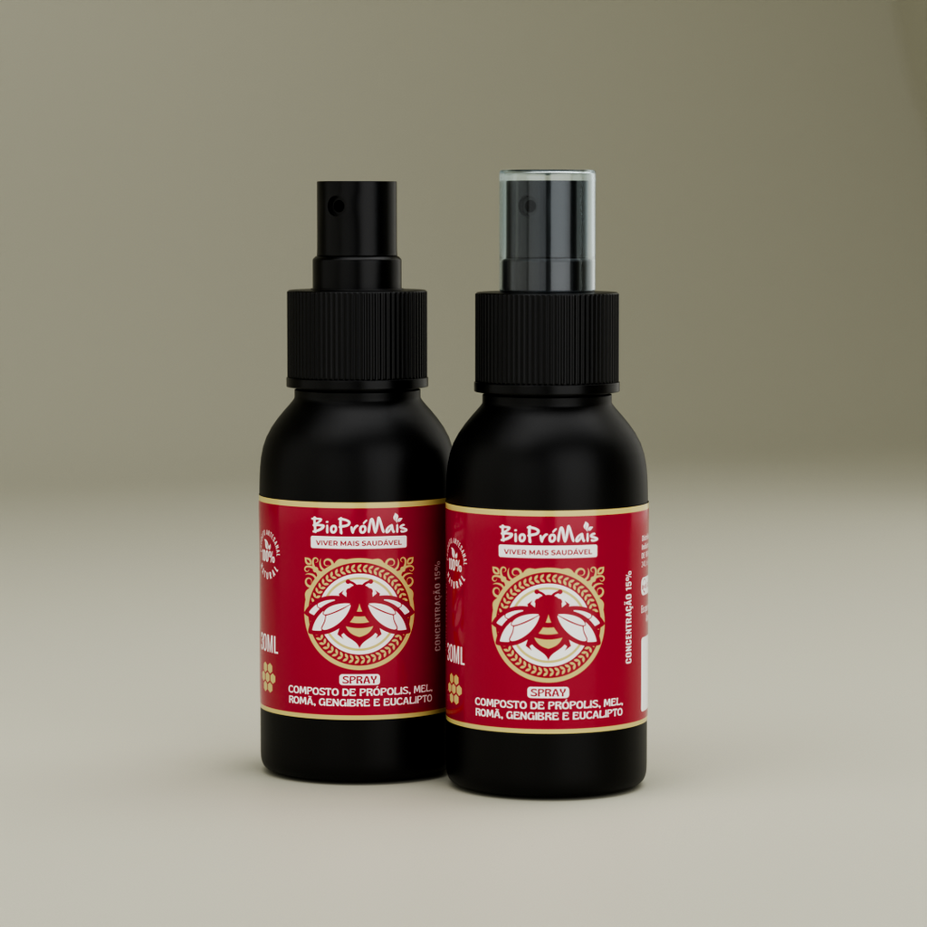 Spray Bucal Composto com Mel, Romã, Gengibre e Eucalipto (30ml)