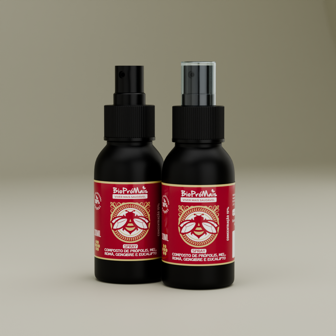 Spray Bucal Composto com Mel, Romã, Gengibre e Eucalipto (30ml)